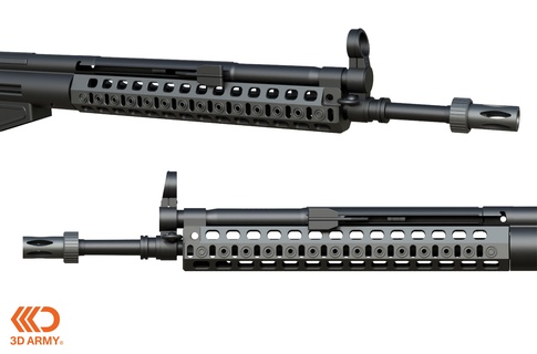 hk g3 garde main mod3 spuhr style tactique fusil agression arme airsoft magpul rail militaire dmr tireur d'élite 3d print model - Mito3D