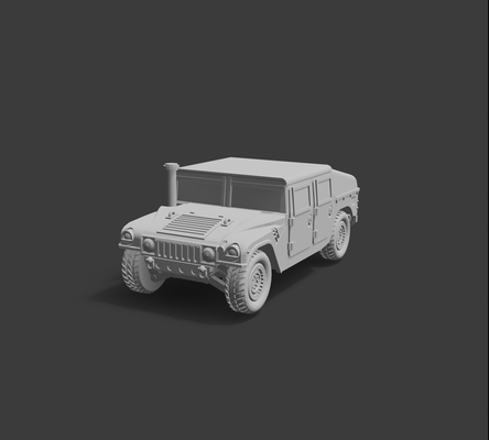 hmmwv humvee 1 100 stl truck car armoured automobile peugeot resin 3d print scale 20mm miniature vehicle sla fdm 3d print model - Mito3D