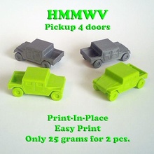 hmmwv pickup 4 doors print-in-place voxelabcultscar humvee hummer car vehicle military 3d print model - Mito3D