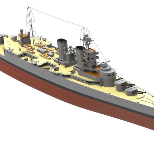 hms capuche rc bataille navale navire bateau Seconde Guerre mondiale 3D print model - Mito3D