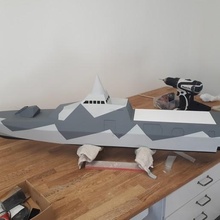 hms visby corvette rc 1 64 gadget model boat toy sweden swedish 3d print model - Mito3D