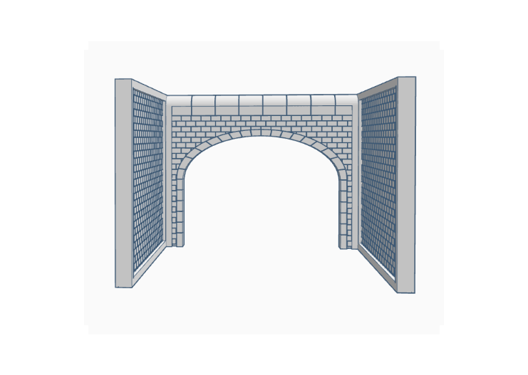1 87 Célibataire double Piste tunnel porte contribution calcul mur soutien modèle fabrication rail train Marklin Lima 3D print model - Mito3D