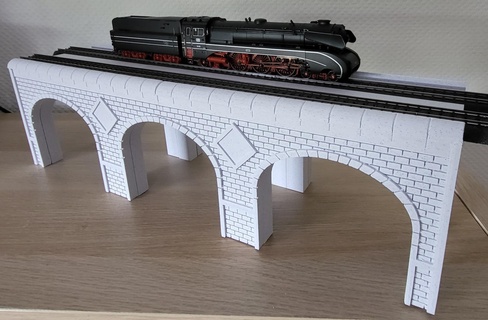 ho double track taş köprü işaret Demiryolu destek Lima 1 87 çift Izlemek Marklin yanak Mehano 3d print model - Mito3D