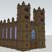ho h0 ölçek kilise çeşitli model tren 3d print model - Mito3D