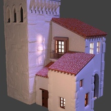 ho casa equipo compuesto 4 piezas arquitectura belen pesebre diorama modelo Jesús nacimiento Navidad artesanía latina medieval casas pueblos rústico 3d print model - Mito3D