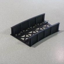 ho scale 24 radius curved bridge architecture buildings structures 3d print model - Mito3D