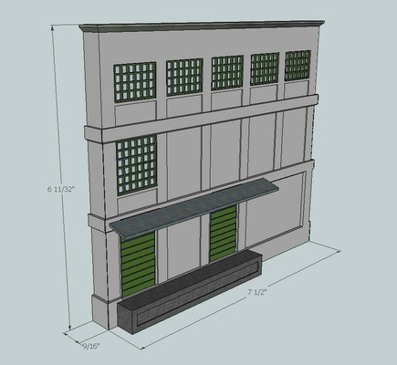 ho ölçek arka fon bina fabrika binalar yapılar mimari ev 3d print model - Mito3D