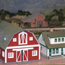ho scale big red barn architecture buildings structures 3d print model - Mito3D