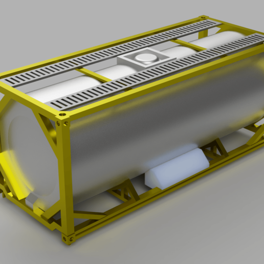 20 fit ho ölçek konteyner-tank oyun araç tank model trenler tren kap 3D print model - Mito3D