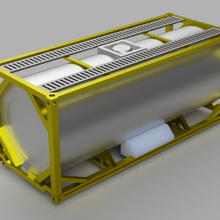 20 fit ho ölçek konteyner-tank oyun araç tank model trenler tren kap 3d print model - Mito3D