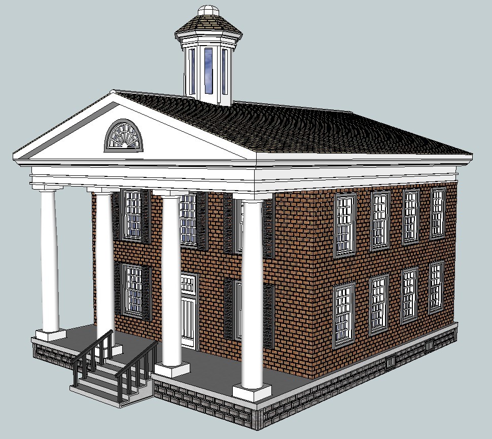 ho scale court house buildings structures 3D print model - Mito3D