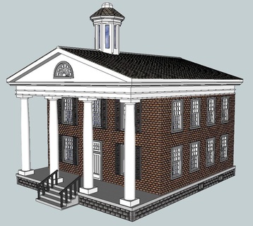 ho scale court house buildings structures 3d print model - Mito3D