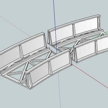 ho scale gebogene Brücke Märklin Spur Architektur Gebäude-Strukturen 3d print model - Mito3D