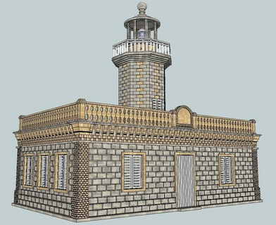 ho scale guanica bay lighthouse 3d print model - Mito3D