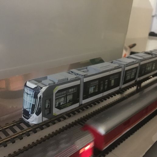 ho ölçek hiroden 5200 dizi yeşil mover tepe model tramvay lrv Japonya Hiroşima 3D print model - Mito3D