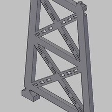 ho scale iron pillar bridge two parts architecture 3d print model - Mito3D