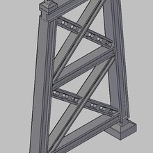 ho Skala-Eisen-Pfeiler-Brücke Architektur Brücke ho-Maßstab Säule 3d print model - Mito3D
