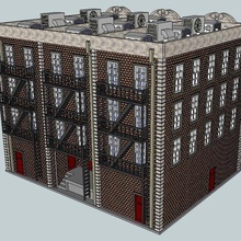 ho scale main street 15 downtown apartments 3d print model - Mito3D