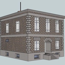 ho scale main street police station architecture buildings structures 3d print model - Mito3D