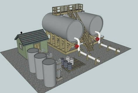 scala vecchio occidentale olio distributore edifici strutture 3d print model - Mito3D