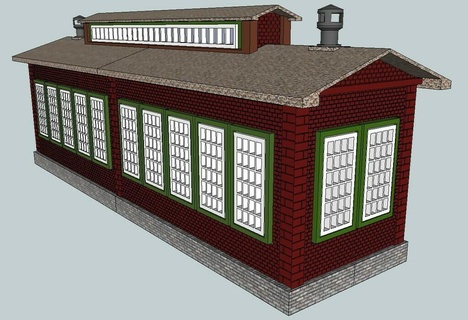 ho scale one stall engine house buildings structures 3d print model - Mito3D
