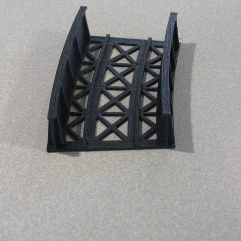 ho scale 18 radius curved bridge architecture buildings structures 3D print model - Mito3D