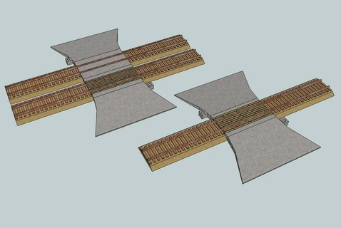 ho scale rail crossing 3d print model - Mito3D