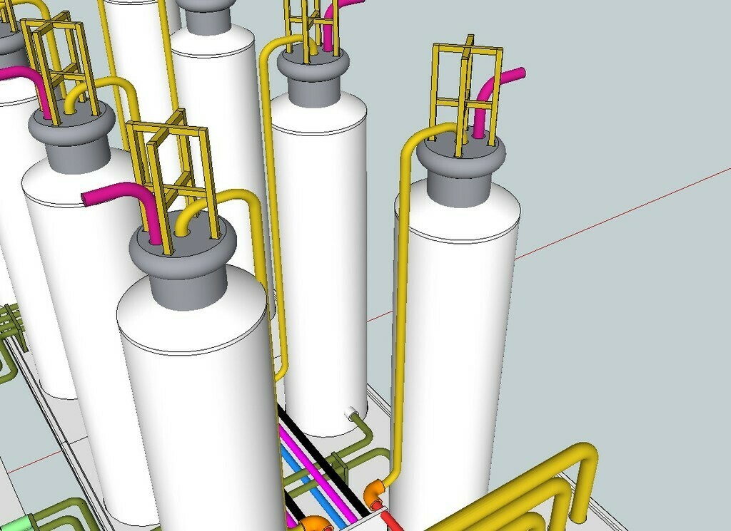 ho scale refinery module 2 buildings structures 3D print model - Mito3D