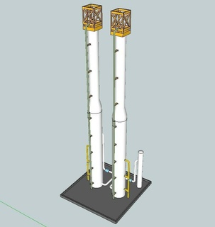 ho scale refinery module 5 buildings structures 3d print model - Mito3D