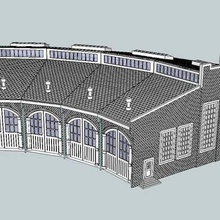 ho ölçek roundhouse mimarlık yapılar binalar 3d print model - Mito3D