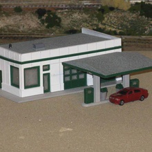 ho scale service station architecture buildings structures 3d print model - Mito3D