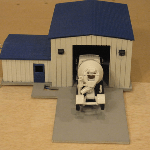ho scale truck repair garage architecture 3D print model - Mito3D