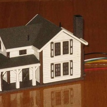 ho scale two story farmhouse architecture buildings structures 3d print model - Mito3D