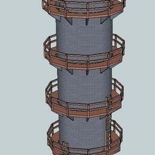 ho scale vertical grain dryer architecture buildings structures 3d print model - Mito3D