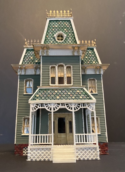 ho scale victorian house bates model railroad diorama second empire psycho 3d print model - Mito3D