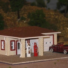 ho scale vintage gas station architecture buildings structures 3d print model - Mito3D