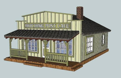 ho escala ocidental cafeteria arquitetura edifícios_estruturas 3d print model - Mito3D