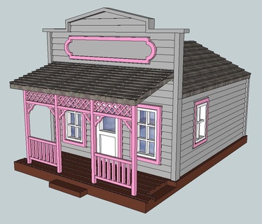 ho scale western dress shop buildings structures 3d print model - Mito3D