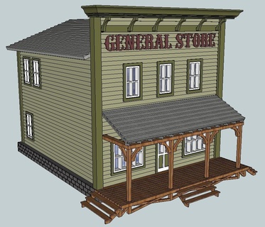 ho scale western general store buildings structures 3d print model - Mito3D