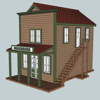 ho scale western grocery buildings structures 3d print model - Mito3D