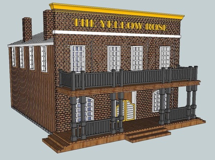 ho scale western saloon buildings structures 3d print model - Mito3D