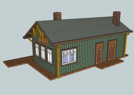 ho scale western train station buildings structures 3d print model - Mito3D