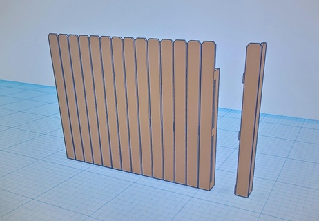 ho scale wood fence model railroad privacy exterior outside outdoor scenery diorama gaming home backyard fencing dog-eared pickets 3d print model - Mito3D