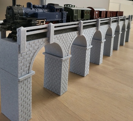 calcul pont infiniment extensible marklin h0 modèle chemin fer cambre train 3d print model - Mito3D