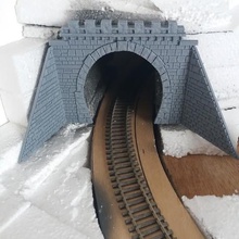 ho túnel de 1 carril apoyo la arquitectura escala tren modelismo trenes 3d print model - Mito3D