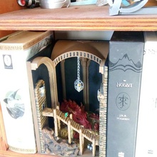 hobbit - book nook no supports home lord rings dragon smaug o4saken bilbo 3d print model - Mito3D