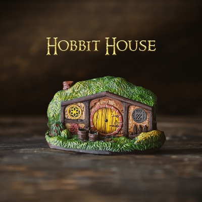 hobbit casa señor of anillos inspirado agujero arquitectura lotr hobbiton bilbo bolsitas diorama cabaña decoración 3d print model - Mito3D