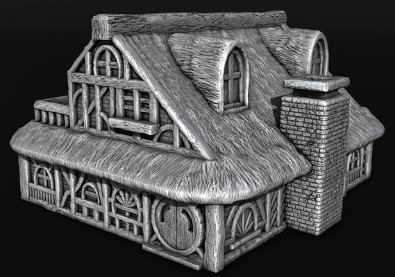 hobbits architecture - tudor style hobbit medieval train tower tabletop d&d miniatures war anime keychain 40 hammer wall diorama castle 3d print model - Mito3D