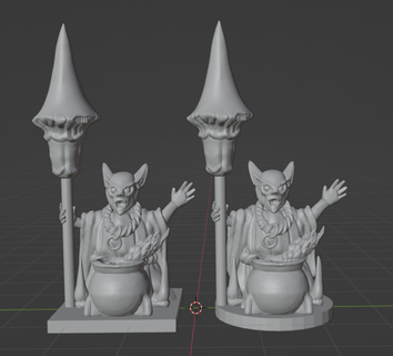 hobcrone supportless goblin orks orcs fantasy shaman 28mm support less staff war dungeons dragons hob godcomplexrpg 3d print model - Mito3D