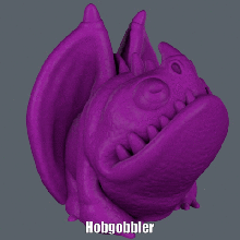 hobgobbler kolay destek yazdırın sanat çizgi film ejderha şekil model paramount heykel supportless 3d print model - Mito3D